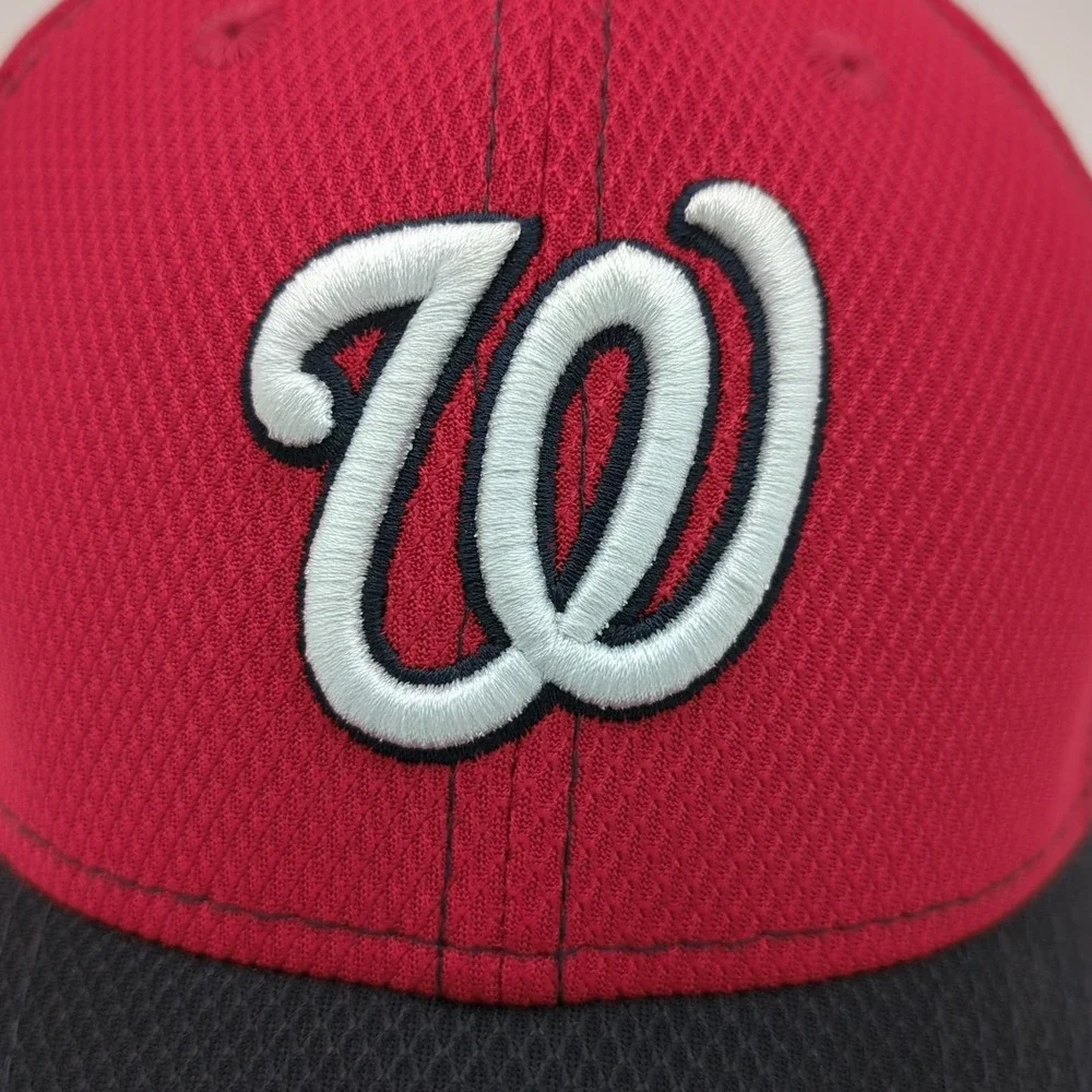 Washington Nationals Hat Cap Strapback Adjustable Red Black Mens New Era Mesh